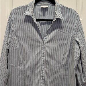 🌿J. Jill XL Blue Striped Button Down Shirt